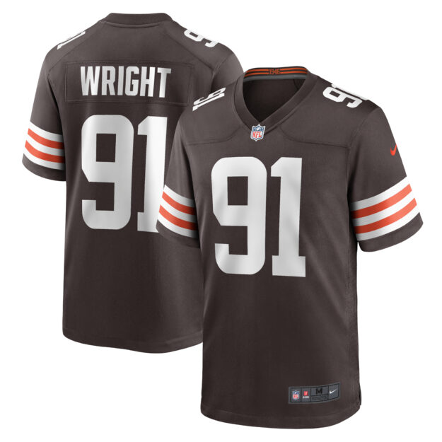 Men's Nike Alex Wright Brown Cleveland Browns Team Game Jersey