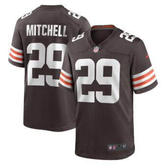 Men's Nike Cameron Mitchell Brown Cleveland Browns Team Game Jersey