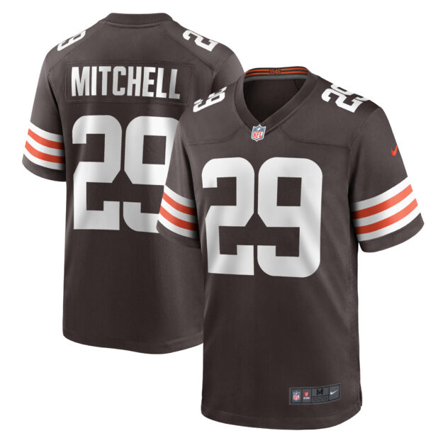 Men's Nike Cameron Mitchell Brown Cleveland Browns Team Game Jersey