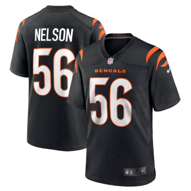 Men's Nike Garrett Nelson Black Cincinnati Bengals Game Jersey