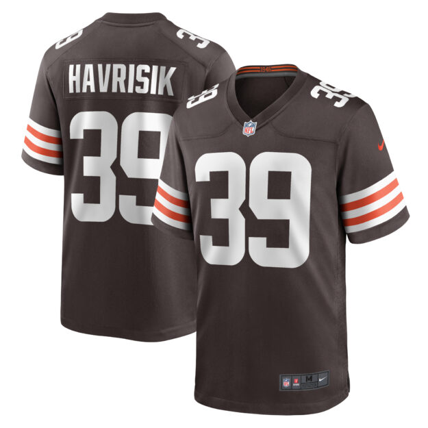 Men's Nike Lucas Havrisik Brown Cleveland Browns Team Game Jersey