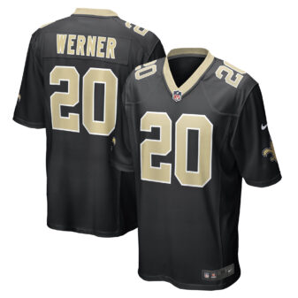 Men's Nike Pete Werner Black New Orleans Saints Game Jersey