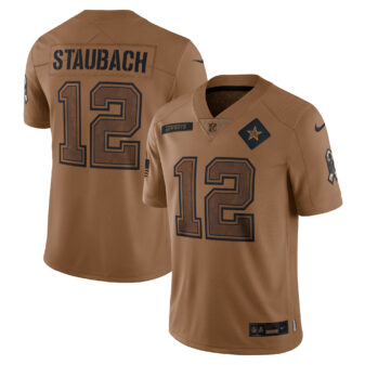 Men's Nike Roger Staubach Brown Dallas Cowboys 2023 Salute To Service Retired Player Limited Jersey