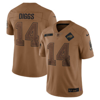 Men's Nike Stefon Diggs Brown Buffalo Bills 2023 Salute To Service Limited Jersey