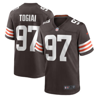 Men's Nike Tommy Togiai Brown Cleveland Browns Game Jersey