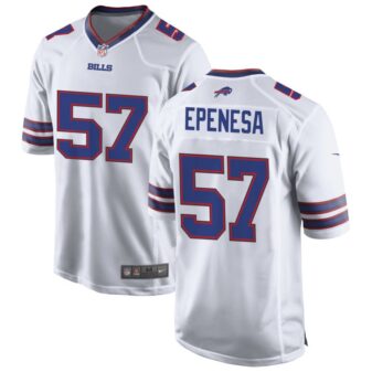 A.J. Epenesa Men's Nike White Buffalo Bills Custom Game Jersey