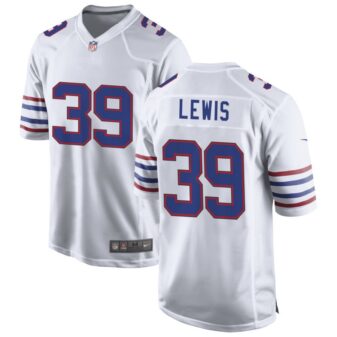 Cam Lewis Men's Nike White Buffalo Bills Alternate Custom Game Jersey