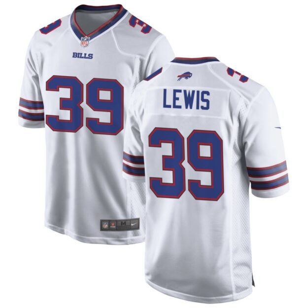 Cam Lewis Men's Nike White Buffalo Bills Custom Game Jersey