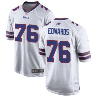 David Edwards Men's Nike White Buffalo Bills Custom Game Jersey