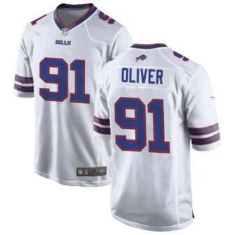 Ed Oliver Men's Nike White Buffalo Bills Custom Game Jersey