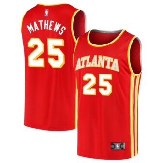 Garrison Mathews Men's Fanatics Branded Red Atlanta Hawks 2020 Fast Break Replica Custom Jersey - Icon Edition