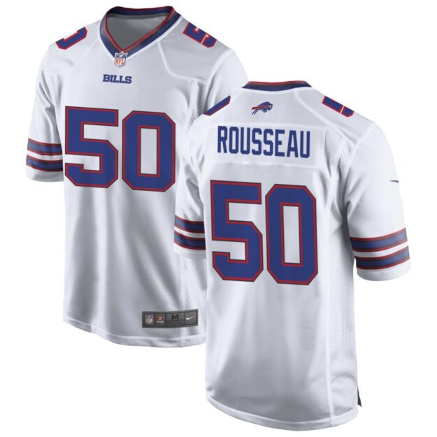 Greg Rousseau Men's Nike White Buffalo Bills Custom Game Jersey