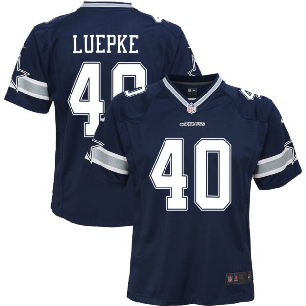 Hunter Luepke Youth Nike Navy Dallas Cowboys Custom Game Jersey