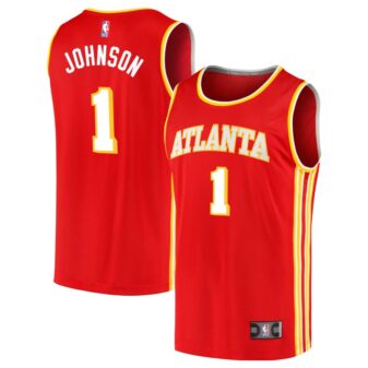 Jalen Johnson Men's Fanatics Branded Red Atlanta Hawks 2020 Fast Break Replica Custom Jersey - Icon Edition