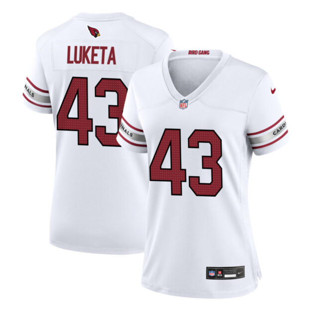 Jesse Luketa Women's Nike White Arizona Cardinals Custom Game Jersey