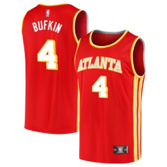 Kobe Bufkin Men's Fanatics Branded Red Atlanta Hawks 2020 Fast Break Replica Custom Jersey - Icon Edition