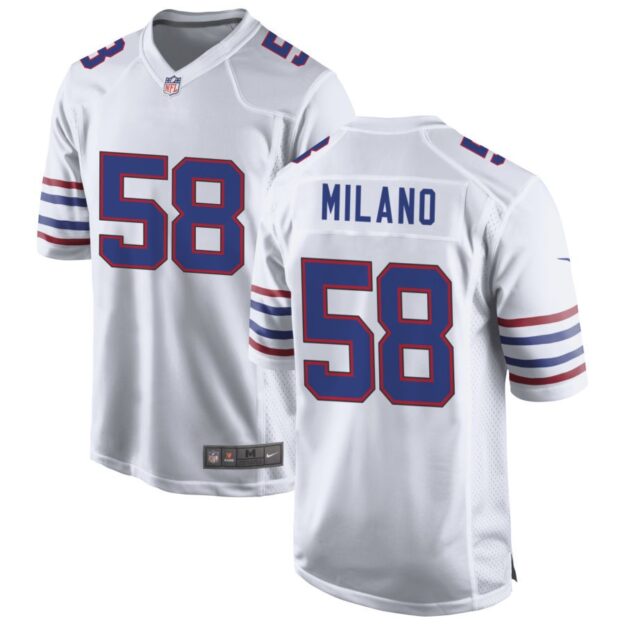 Matt Milano Men's Nike White Buffalo Bills Alternate Custom Game Jersey