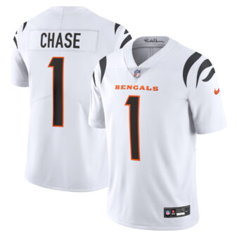 Men's Nike Ja'Marr Chase White Cincinnati Bengals Vapor Untouchable Limited Jersey