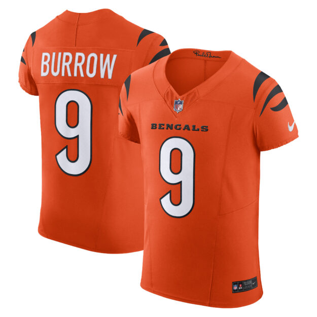 Men's Nike Joe Burrow Orange Cincinnati Bengals Vapor F.U.S.E. Elite Jersey