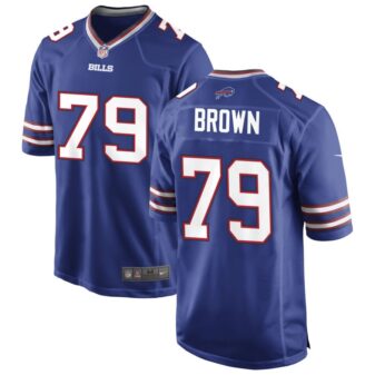 Spencer Brown Men's Nike Royal Buffalo Bills Custom Game Jersey