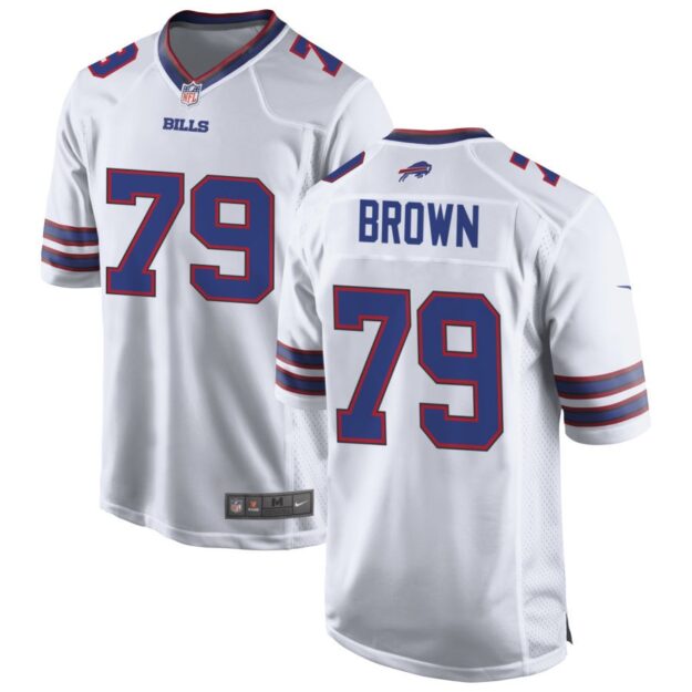 Spencer Brown Men's Nike White Buffalo Bills Custom Game Jersey