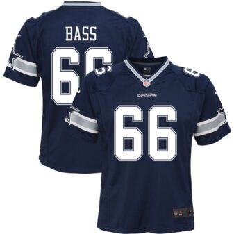 T.J. Bass Youth Nike Navy Dallas Cowboys Custom Game Jersey