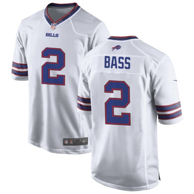 Tyler Bass Men's Nike White Buffalo Bills Custom Game Jersey