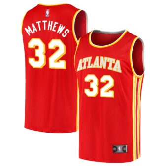 Wesley Matthews Men's Fanatics Branded Red Atlanta Hawks 2020 Fast Break Replica Custom Jersey - Icon Edition
