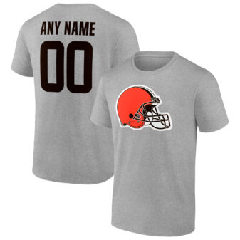 Men's Fanatics Branded Heathered Gray Cleveland Browns Team Authentic Custom T-Shirt