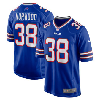 Men's Nike Tre Norwood Royal Buffalo Bills Team Game Jersey