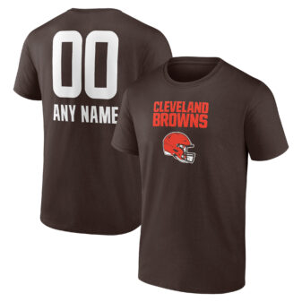 Men's Fanatics Branded Brown Cleveland Browns Personalized Name & Number Team Wordmark T-Shirt