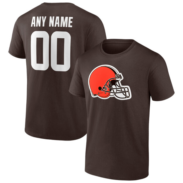 Men's Fanatics Branded Brown Cleveland Browns Team Authentic Personalized Name & Number T-Shirt