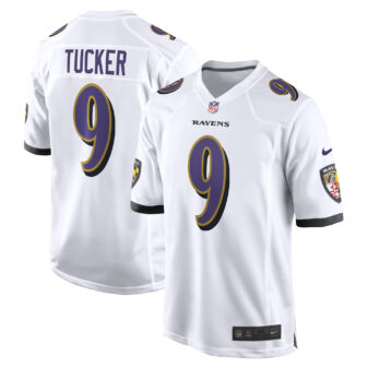 Men's Nike Justin Tucker White Baltimore Ravens Game Jersey