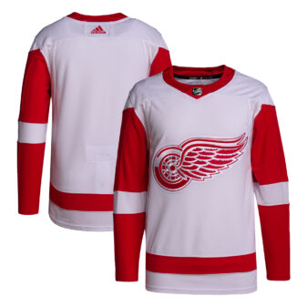 Men's adidas White Detroit Red Wings Away Primegreen Authentic Jersey