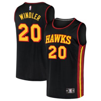 Dylan Windler Men's Fanatics Branded Black Atlanta Hawks Fast Break Replica Custom Jersey - Statement Edition