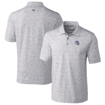 Men's Cutter & Buck Gray Buffalo Bills Helmet Advantage Space Dye Tri-Blend Polo