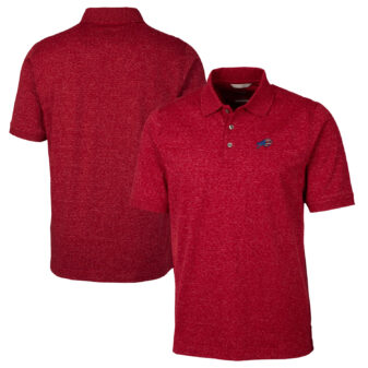 Men's Cutter & Buck Heathered Red Buffalo Bills Americana Advantage Space Dye Tri-Blend Polo