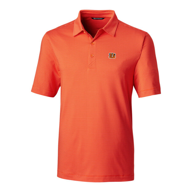 Men's Cutter & Buck Orange Cincinnati Bengals Big & Tall Forge Pencil Stripe Polo