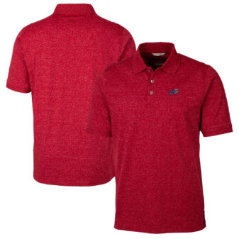 Men's Cutter & Buck Red Buffalo Bills Big & Tall Advantage Tri-Blend Space Dye Polo