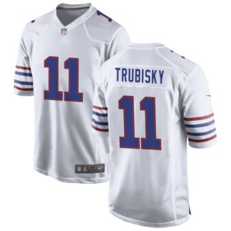 Mitch Trubisky Men's Nike White Buffalo Bills Alternate Custom Game Jersey