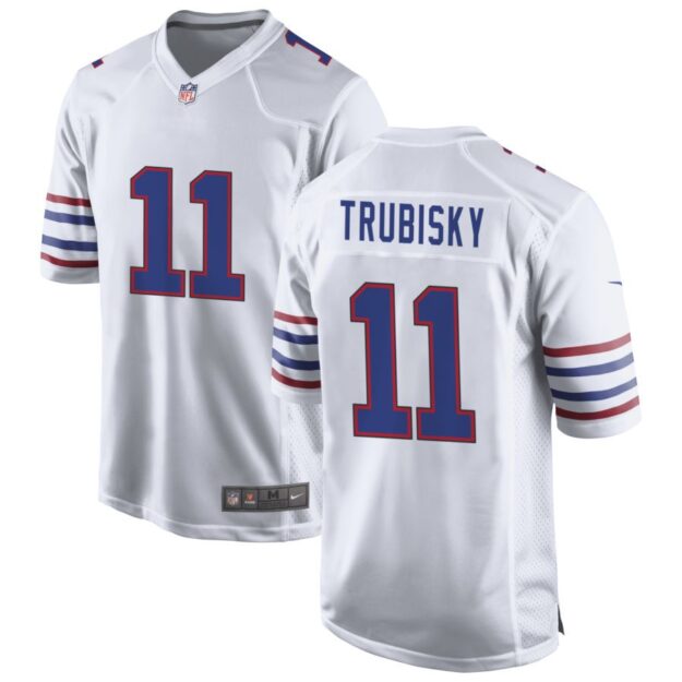 Mitch Trubisky Men's Nike White Buffalo Bills Alternate Custom Game Jersey