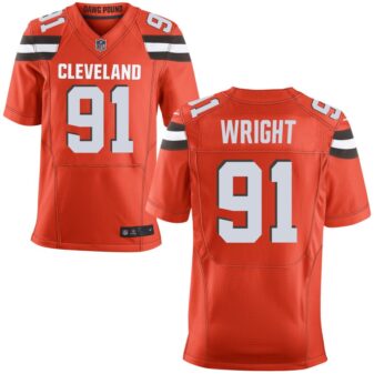 Alex Wright Men's Nike Orange Cleveland Browns Custom Alternate Elite Jersey