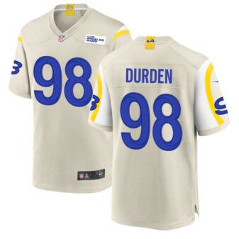 Cory Durden Men's Nike Los Angeles Rams Bone Custom Game Jersey
