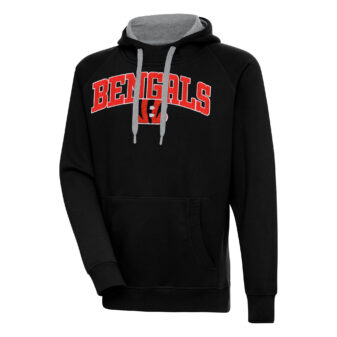 Men's Antigua Black Cincinnati Bengals Victory Pullover Hoodie