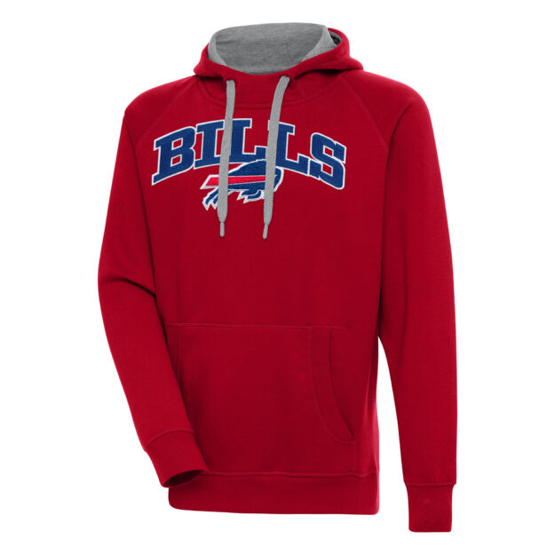 Men's Antigua Red Buffalo Bills Victory Pullover Hoodie