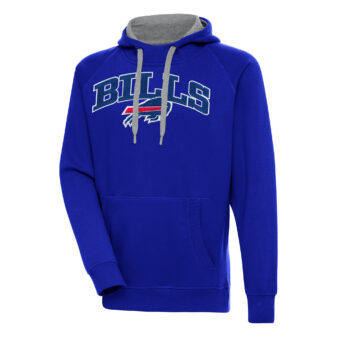 Men's Antigua Royal Buffalo Bills Victory Pullover Hoodie