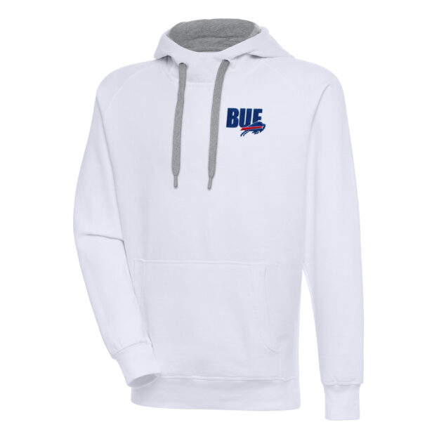 Men's Antigua White Buffalo Bills Victory Pullover Hoodie