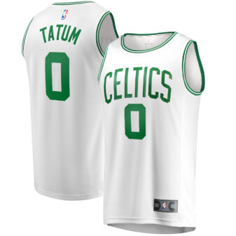 Men's Fanatics Branded Jayson Tatum White Boston Celtics Fast Break Replica Away Jersey - Association Edition