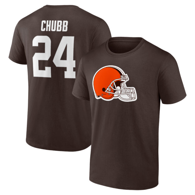 Men's Fanatics Branded Nick Chubb Brown Cleveland Browns Player Icon Name & Number T-Shirt