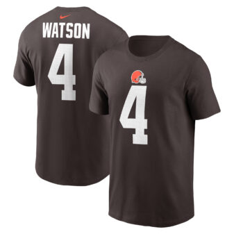 Men's Nike Deshaun Watson Brown Cleveland Browns Player Name & Number T-Shirt